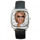 Jon Bon Jovi - Silver Tone Square Metal Watch