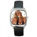 Keeley Hazel - Silver Tone Square Metal Watch