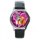 Disney Lady And The Tramp - Silver Tone Round Metal Watch