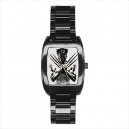 Wolverine - Mens Black Stainless Steel Barrel Style Watch