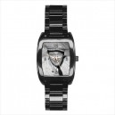 John Wayne - Mens Black Stainless Steel Barrel Style Watch