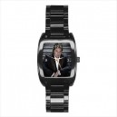Michael Ball - Mens Black Stainless Steel Barrel Style Watch