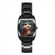 Labyrinth Worm - Mens Black Stainless Steel Barrel Style Watch