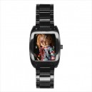 Childs Play Chucky - Mens Black Stainless Steel Barrel Style Watch