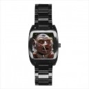 Labyrinth Hoggle - Mens Black Stainless Steel Barrel Style Watch