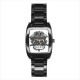 Queen - Mens Black Stainless Steel Barrel Style Watch