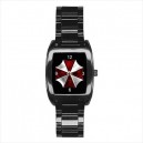 Resident Evil Umbrella Corp - Mens Black Stainless Steel Barrel Style Watch