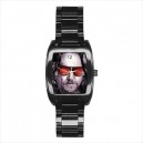 The Big Lebowski - Mens Black Stainless Steel Barrel Style Watch