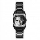 Elvis Presley - Mens Black Stainless Steel Barrel Style Watch