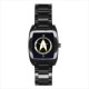 Star Trek Starfleet Command - Mens Black Stainless Steel Barrel Style Watch