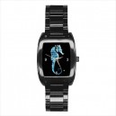 Fringe Glyph - Mens Black Stainless Steel Barrel Style Watch