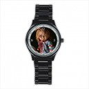 Childs Play Chucky - Mens Black Stainless Steel Round Watch