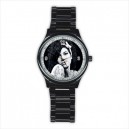 Amy Winehouse - Mens Black Stainless Steel Round Watch