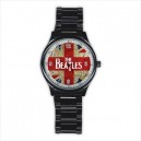 The Beatles - Mens Black Stainless Steel Round Watch