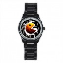 Pack Man - Mens Black Stainless Steel Round Watch