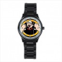 Popeye - Mens Black Stainless Steel Round Watch