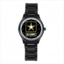 United States Army - Mens Black Stainless Steel Round Watch