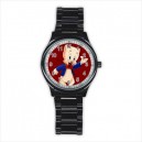 Looney Tunes Porky Pig - Mens Black Stainless Steel Round Watch