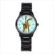 Wile E Coyote - Mens Black Stainless Steel Round Watch