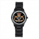 Staffordshire Regiment - Mens Black Stainless Steel Round Watch