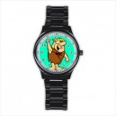 The Flintstones Barney Rubble - Mens Black Stainless Steel Round Watch