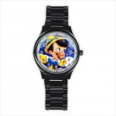 Disney Pinocchio - Mens Black Stainless Steel Round Watch