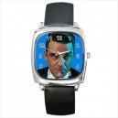 Robbie Williams - Silver Tone Square Metal Watch