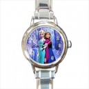 Disney Frozen Elsa And Anna - Round Italian Charm Watch