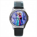 Disney Frozen Elsa And Anna - Silver Tone Round Metal Watch