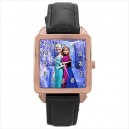 Disney Frozen Elsa And Anna - Square Unisex Rose Gold Tone Watch