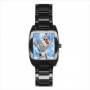 Disney Frozen Olaf - Mens Black Stainless Steel Barrel Style Watch