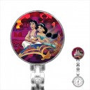 Disney Aladdin And Jasmin - Stainless Steel Nurses Fob Watch