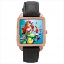 Disney Ariel The Little Mermaid - Square Unisex Rose Gold Tone Watch