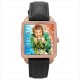 Rik Mayall Drop Dead Fred - Square Unisex Rose Gold Tone Watch