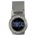AC / DC Logo - Crystal Bezel Money Clip