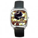 NFL Baltimore Ravens - Silver Tone Square Metal Watch