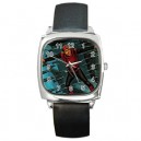 Captain Scarlet  - Silver Tone Square Metal Watch