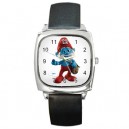 The Smurfs Papa Smurf  - Silver Tone Square Metal Watch