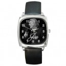 Joe Longthorne - Silver Tone Square Metal Watch