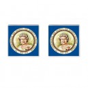 Queen Elizabeth II Diamond Jubilee 60 Years - Cufflinks (Square)