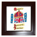 Queen Elizabeth II Diamond Jubilee 60 Years - Framed Tile