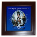 Queen Elizabeth II Diamond Jubilee 60 Years - Framed Tile