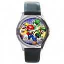 super Mario Bros - Silver Tone Round Metal Watch