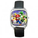 Super Mario Bros - Silver Tone Square Metal Watch