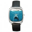 Jaws - Silver Tone Square Metal Watch