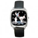 Pinky And The Brain - Silver Tone Square Metal Watch
