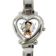 Betty Boop As Lara Croft - Heart Shaped Italian Charm Watch