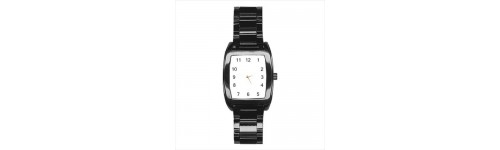 Mens Black Stainless Steel Barrel Style Watches